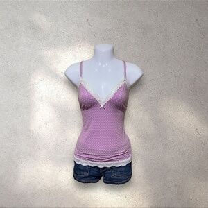 !! SOLD DO NOT BUY !! Victoria's Secret Angel Polka Dot Lace Trim Cami Top